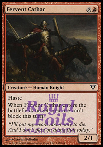 Fervent Cathar 3x FOIL AVR MTG Avacyn Restored Common 2 MINT 1 VF red
