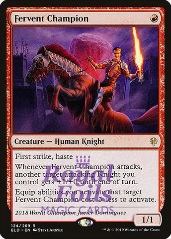 **1x FOIL Fervent Champion** ELD MTG Throne of Eldraine Rare MINT red