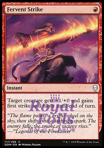 Fervent Strike 4x FOIL DOM MTG Dominaria Common MINT red