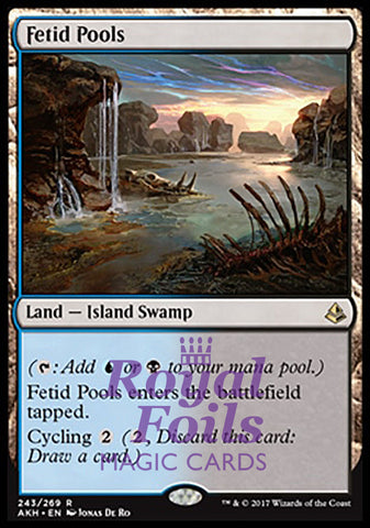 Fetid Pools 1x FOIL AKH MTG Amonkhet Rare MINT land
