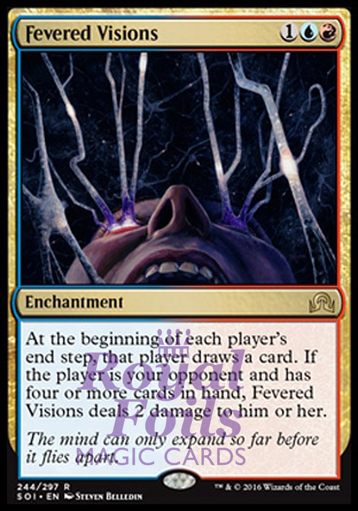 **1x FOIL Fevered-Visions** SOI MTG Shadows Over Innistrad Rare MINT blue red