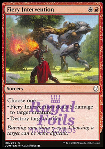Fiery Intervention 4x FOIL DOM MTG Dominaria Common MINT red