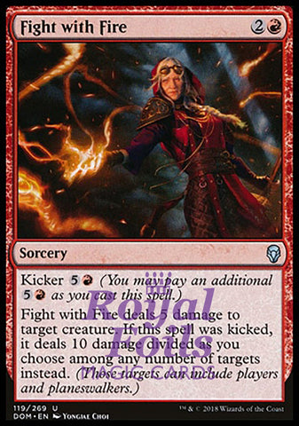 Fight with Fire 2x FOIL DOM MTG Dominaria Uncommon MINT red