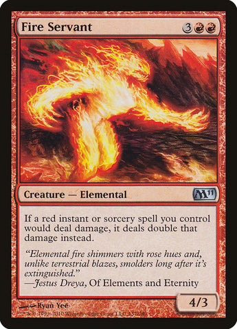 **1x FOIL Fire Servant** MTG M11 Core Set Uncommon MINT red