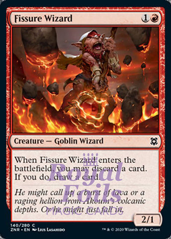 **4x FOIL Fissure Wizard** ZNR MTG Zendikar Rising Common MINT red