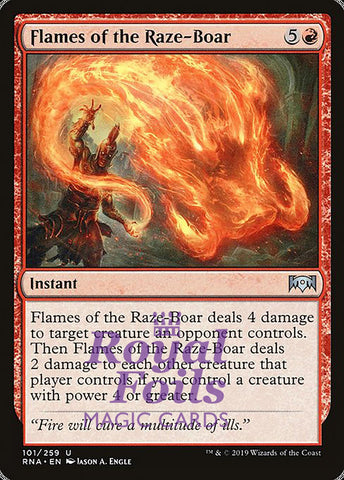 Flames of the Raze-Boar 2x FOIL RNA MTG Ravnica Allegiance Uncommon MINT red