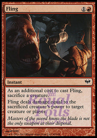 Fling 4x FOIL DKA MTG Dark Ascension Common 3 MINT 1 NM red