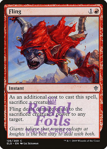 Fling 3x FOIL ELD MTG Throne of Eldraine Common MINT red