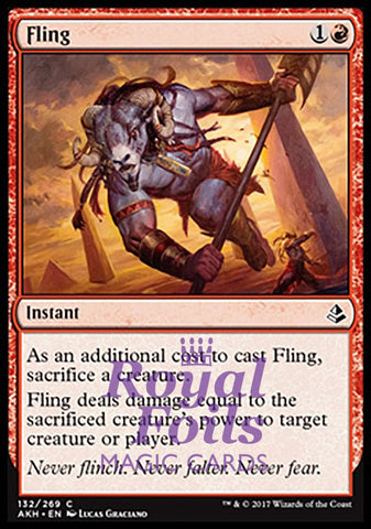Fling 2x FOIL AKH MTG Amonkhet Common MINT red