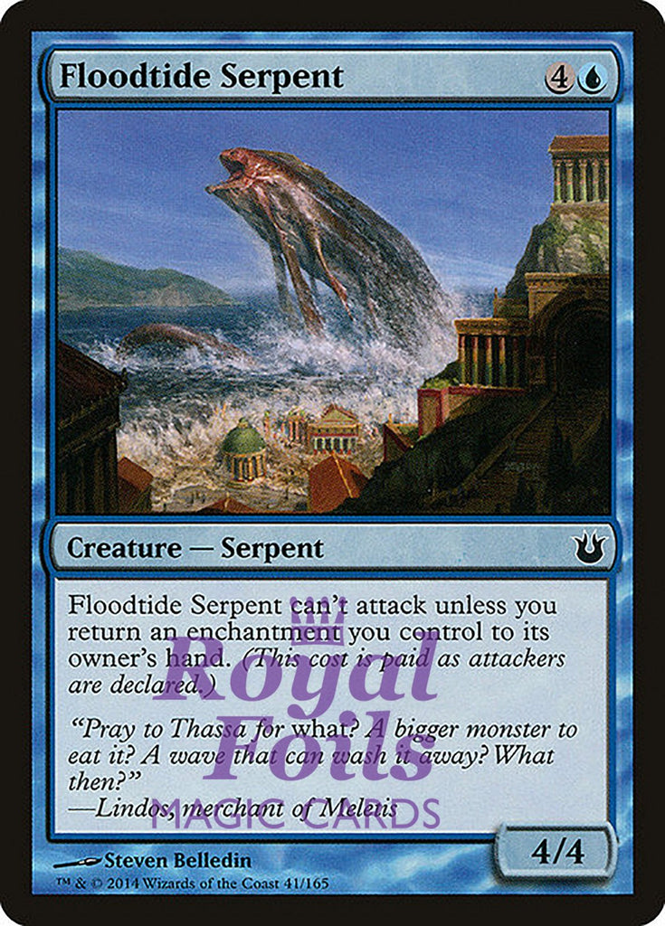 **4x FOIL Floodtide Serpent** BNG MTG Born of the Gods Common MINT blue