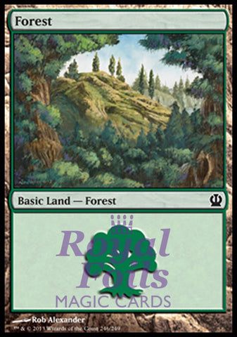 Forest #246 4x FOIL THS MTG Theros Basic Land MINT green