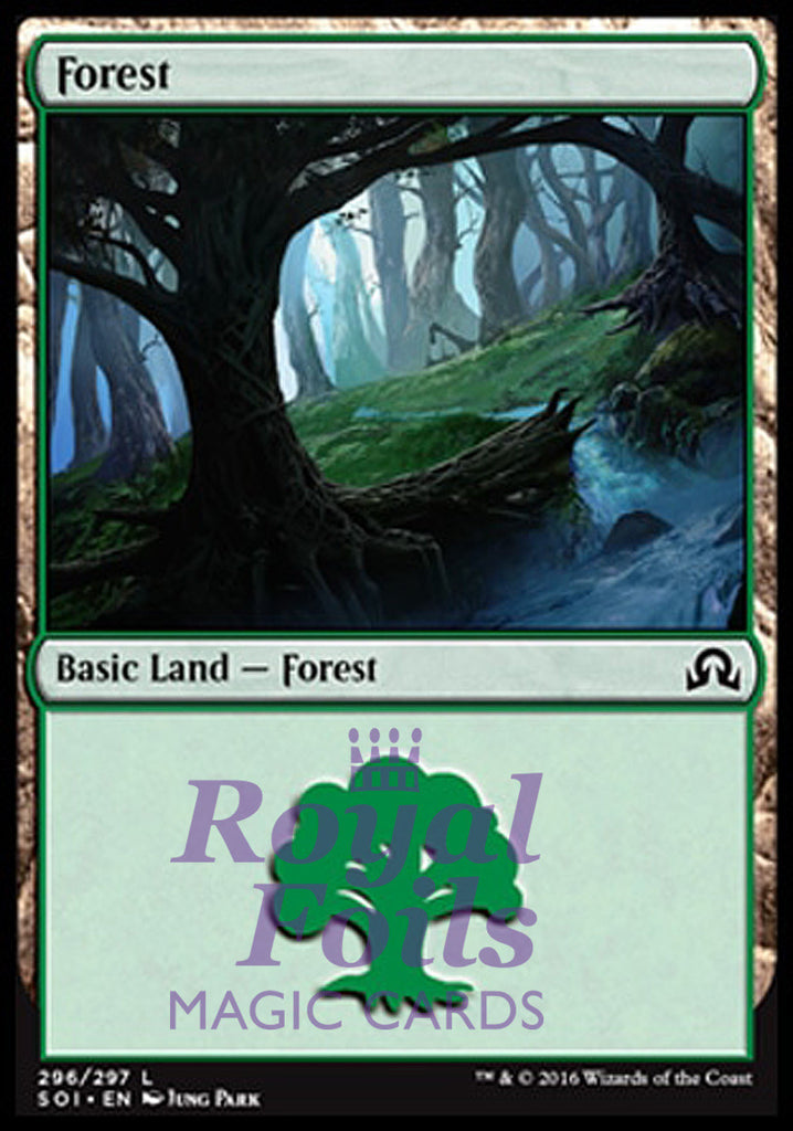 Forest #296 4x FOIL SOI MTG Shadows Over Innistrad Basic Land MINT green