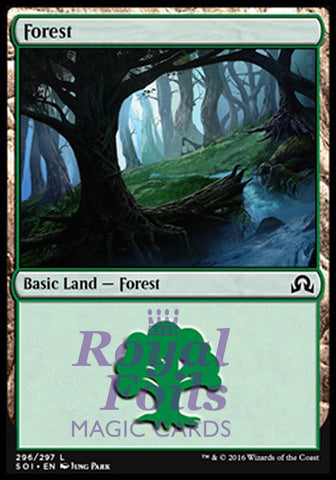 **4x FOIL Forest #296** SOI MTG Shadows Over Innistrad Basic Land MINT green