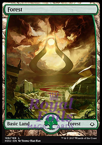 Forest #189 2x FOIL HOU MTG Hour of Devastation Basic Land MINT green full art