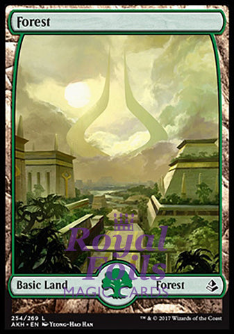 Forest #254 1x FOIL AKH MTG Amonkhet Full Art Basic Land MINT green