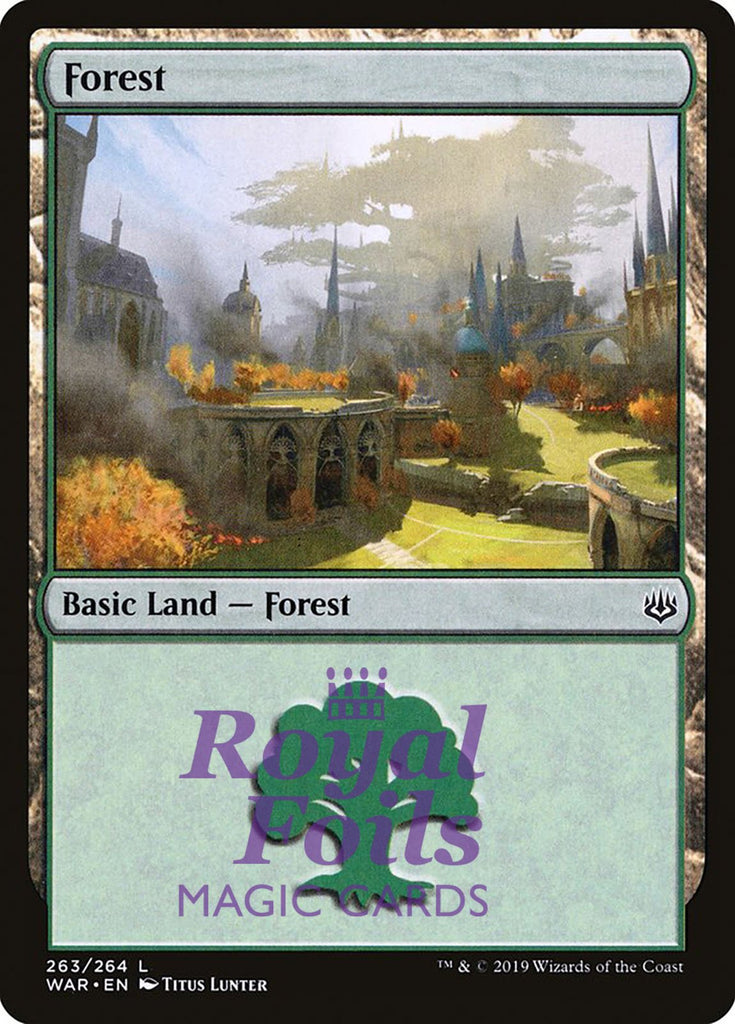 Forest #263 3x FOIL WAR MTG War of the Spark Basic Land MINT green