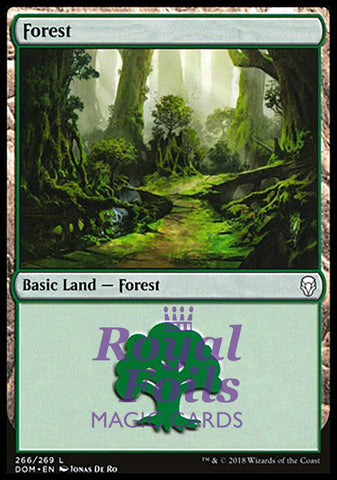 **4x FOIL Forest 266** DOM MTG Dominaria Basic Land MINT green