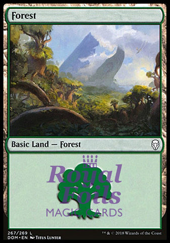 **4x FOIL Forest 267** DOM MTG Dominaria Basic Land MINT green