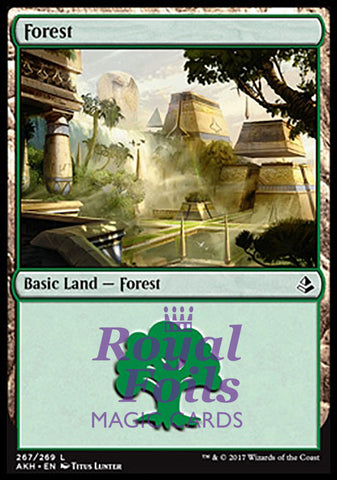 Forest #267 4x FOIL AKH MTG Amonkhet Basic Land MINT green