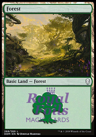 **4x FOIL Forest 268** DOM MTG Dominaria Basic Land MINT green