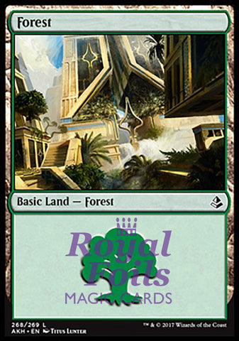 Forest #268 4x FOIL AKH MTG Amonkhet Basic Land MINT green