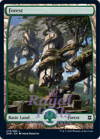 **2x FOIL Forest #279 Full Art** ZNR MTG Zendikar Rising Basic Land MINT green