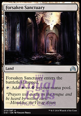 Forsaken Sanctuary 2x FOIL SOI MTG Shadows Over Innistrad Uncommon MINT white black land