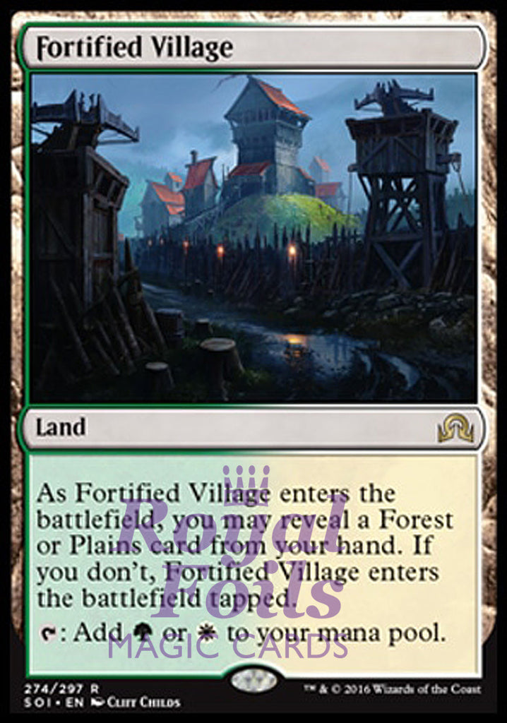 **1x FOIL Fortified Village** SOI MTG Shadows Over Innistrad Rare MINT green white land