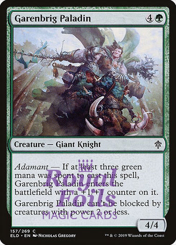 Garenbrig Paladin 3x FOIL ELD MTG Throne of Eldraine Common MINT green