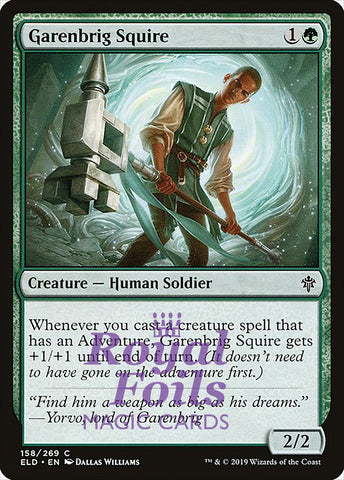 Garenbrig Squire 3x FOIL ELD MTG Throne of Eldraine Common MINT green