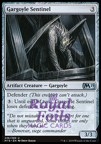 **4x FOIL Gargoyle Sentinel** M19 MTG Core Set 2019 Uncommon MINT artifact