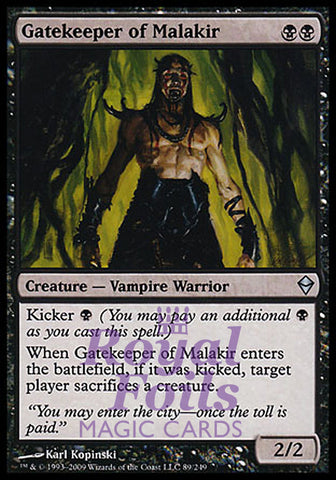 **1x FOIL Gatekeeper of Malakir** ZEN MTG Zendikar Uncommon MINT black