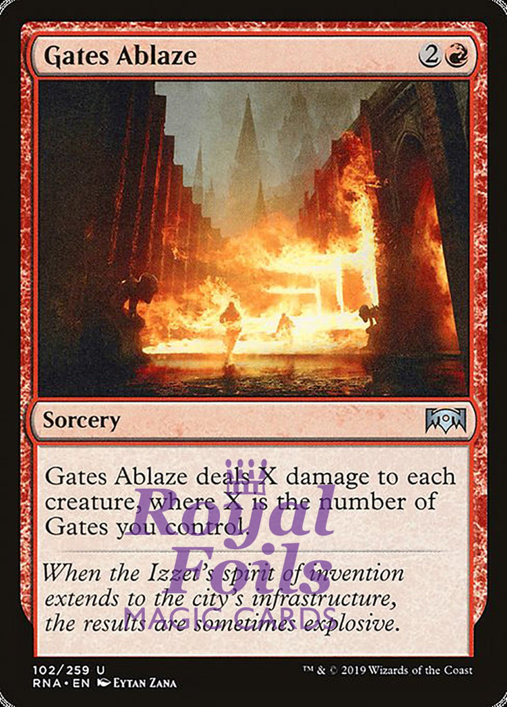 **1x FOIL Gates Ablaze** RNA MTG Ravnica Allegiance Uncommon MINT red