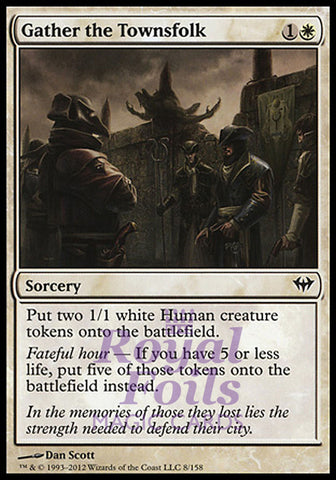 Gather the Townsfolk 2x FOIL DKA MTG Dark Ascension Common NM white