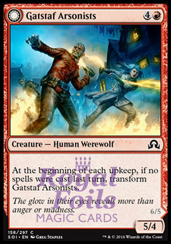 **4x FOIL Gatstaf Arsonists // Gatstaf Ravagers** SOI MTG Shadows Over Innistrad Common MINT red