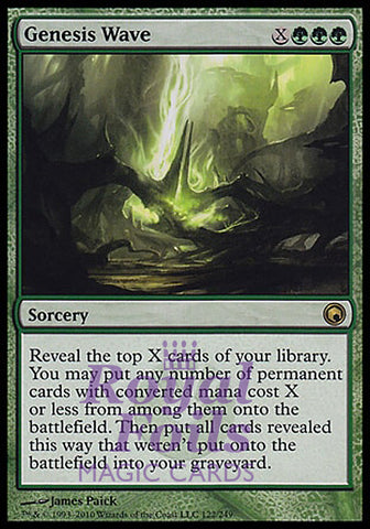 Genesis Wave 1x FOIL SOM MTG Scars of Mirrodin Rare NM green sorcery