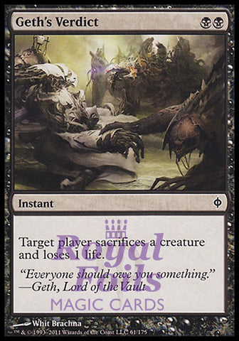 Geth's Verdict 1x FOIL NPH MTG New Phyrexia Common MINT black
