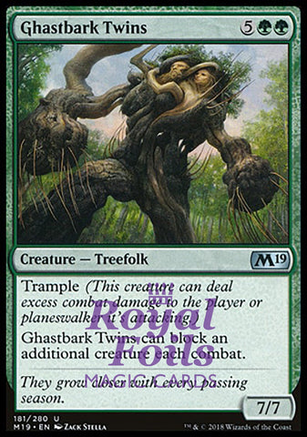 Ghastbark Twins 2x FOIL M19 MTG Core Set 2019 Uncommon MINT green