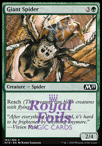 Giant Spider 4x FOIL M19 MTG Core Set 2019 Common MINT green