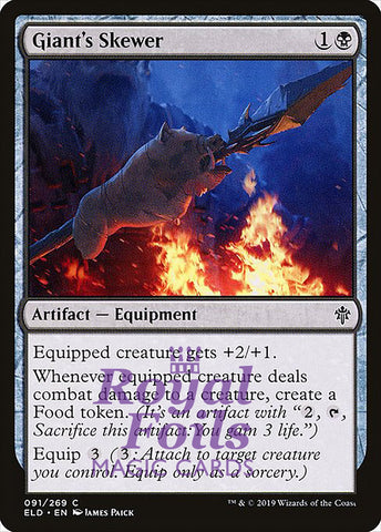 Giant's Skewer 3x FOIL ELD MTG Throne of Eldraine Common MINT black