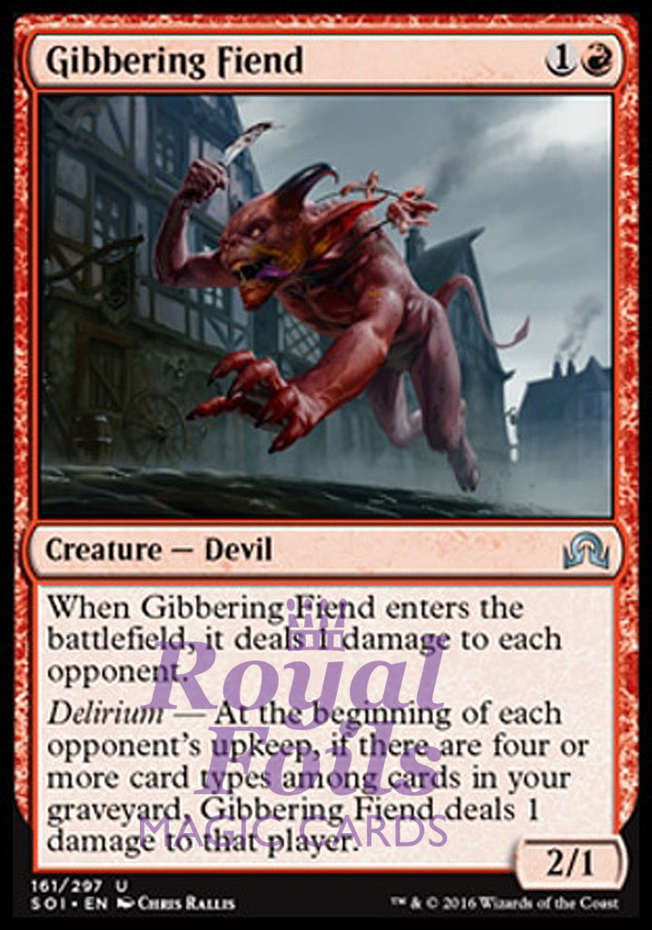 **2x FOIL Gibbering Fiend** SOI MTG Shadows Over Innistrad Uncommon MINT red