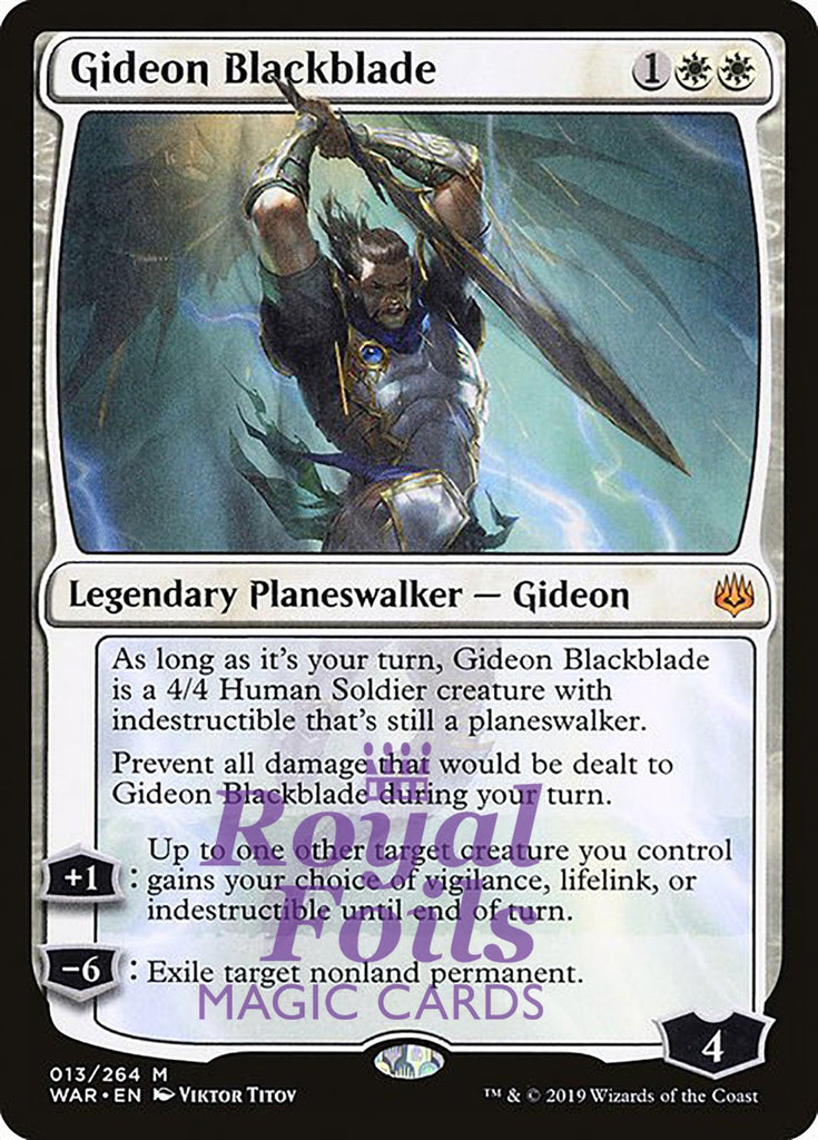 Gideon Blackblade 1x FOIL WAR MTG War of the Spark Mythic MINT black white