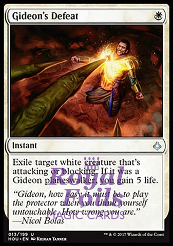 **2x FOIL Gideon's Defeat** HOU MTG Hour of Devastation Uncommon MINT white