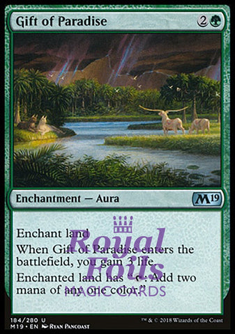 Gift of Paradise 2x FOIL M19 MTG Core Set 2019 Uncommon MINT green