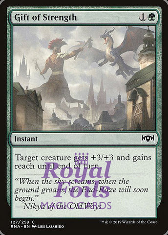 **2x FOIL Gift of Strength** RNA MTG Ravnica Allegiance Common MINT green