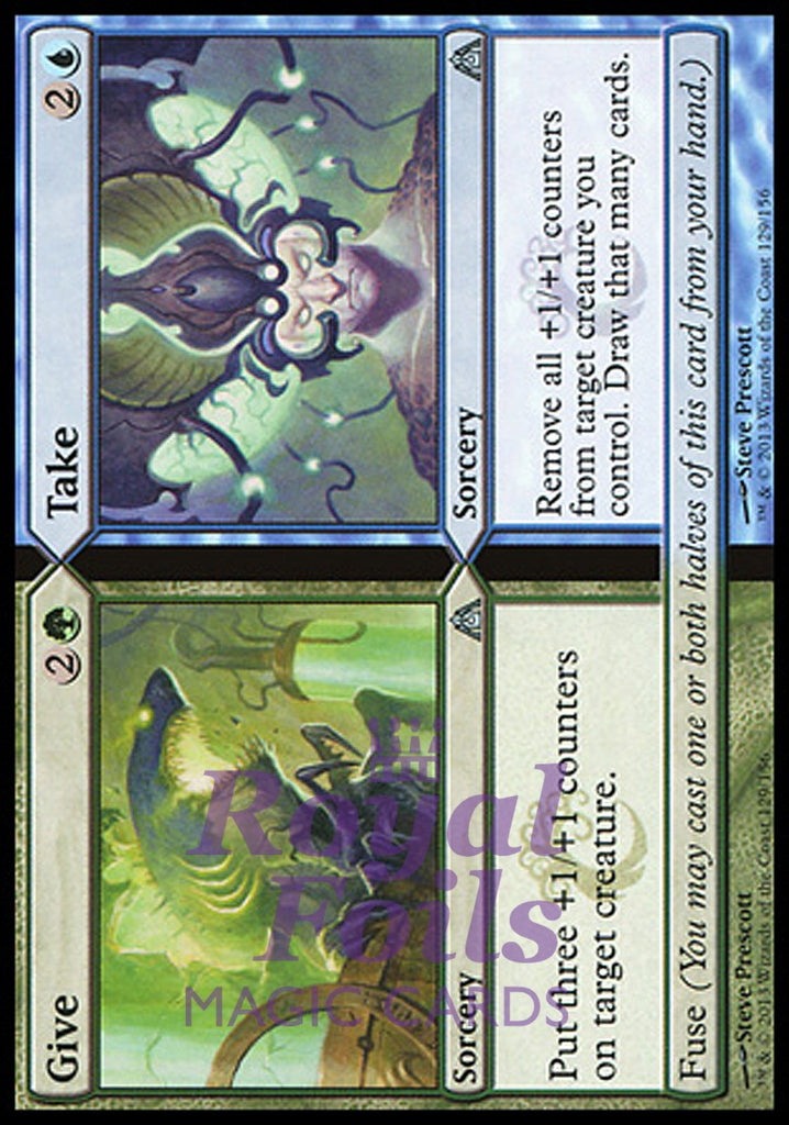 **2x FOIL Give // Take** DGM MTG Dragon's Maze Uncommon MINT green blue