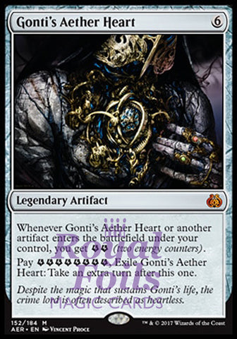 **1x FOIL Gonti's Aether Heart** AER MTG Aether Revolt Mythic MINT artifact