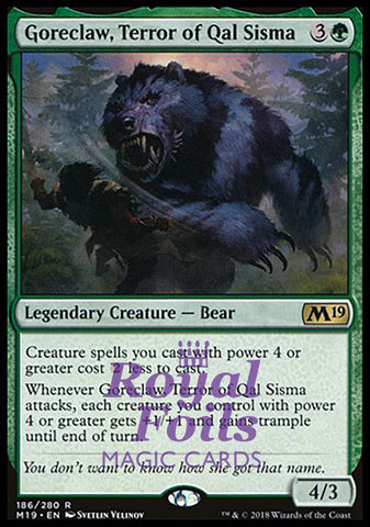 Goreclaw Terror of Qal Sisma 1x FOIL M19 MTG Core Set 2019 Rare MINT green
