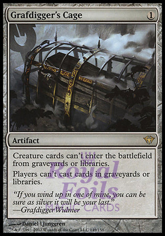 **1x FOIL Grafdigger's Cage** DKA MTG Dark Ascension Rare NM artifact