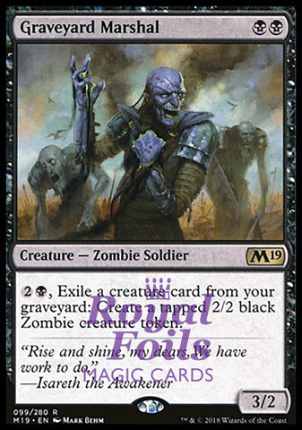 Graveyard Marshal 2x FOIL M19 MTG Core Set 2019 Rare MINT black